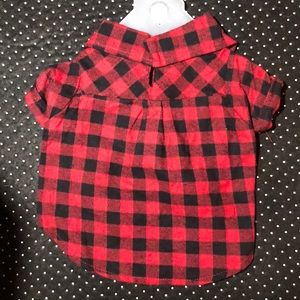 Little red flannel doggie shirt! XS & Velcro’s.
